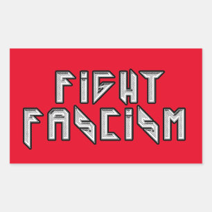 Retro Rocker - Fight Fascism Rectangular Sticker