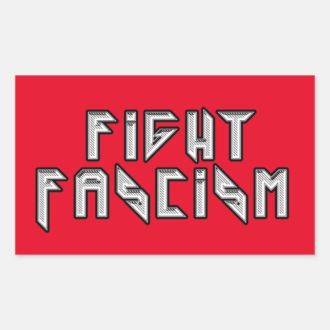 Retro Rocker - Fight Fascism Rectangular Sticker (Front)