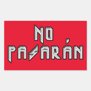 Retro Rocker - No Pasaran Rectangular Sticker