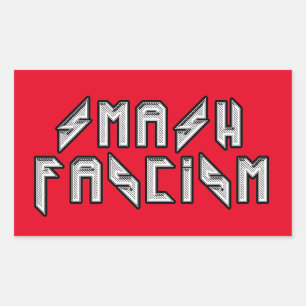 Retro Rocker - Smash Fascism Rectangular Sticker
