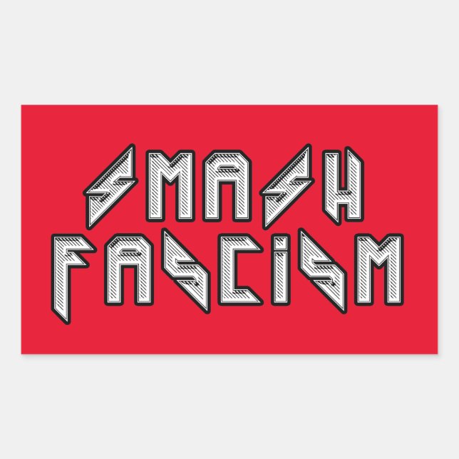 Retro Rocker - Smash Fascism Rectangular Sticker (Front)