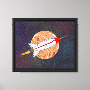 Retro Rocket 2026 Canvas Print