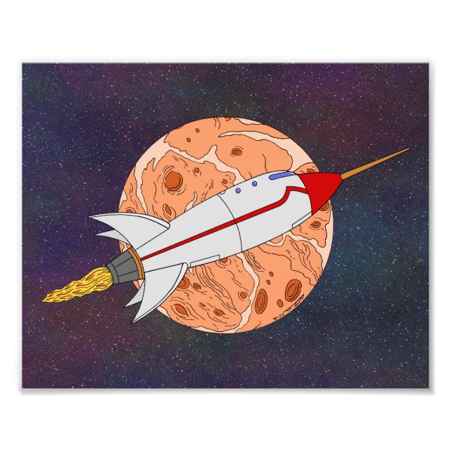 Retro Rocket 2026 Photo Print (Front)