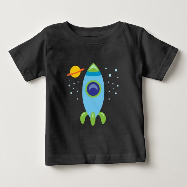 Retro Rocket Baby T-Shirt (Front)