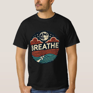 Retro Rocket: Breathe and Reach for the Moon T-Shirt