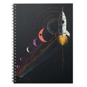 Retro Rocket Cosmic Journey Notebook