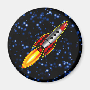 Retro Rocket - Customised Magnet