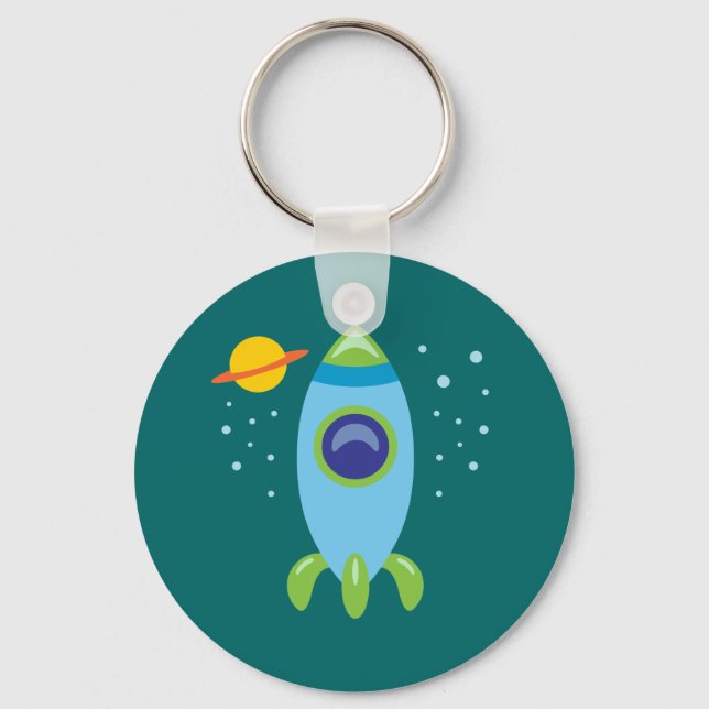 Retro Rocket Key Ring (Front)