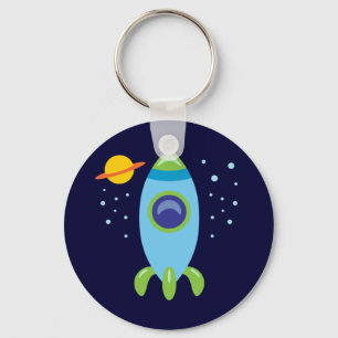 Retro Rocket Key Ring
