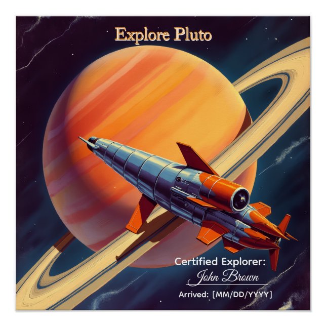 Retro Rocket Launch Poster - Vintage Space Age  (Front)