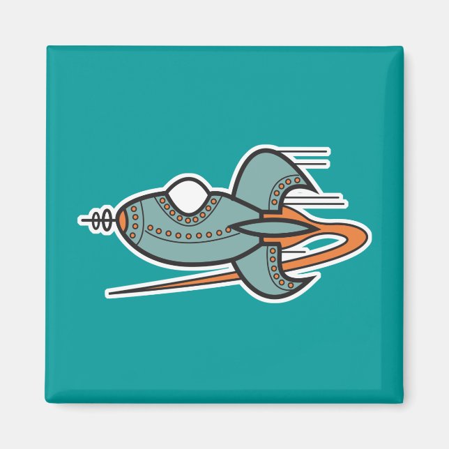 retro rocket magnet (Front)