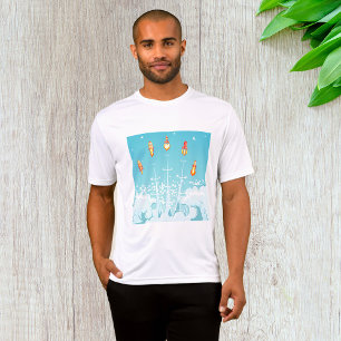 Retro Rocket Ship Launch Futuristic Space Art T-Shirt