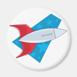 Retro Rocket Ship Magnet