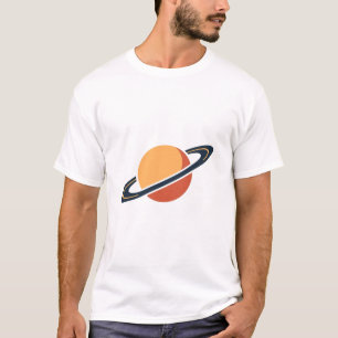 Retro Rocket Ship Orbiting Dark Planet - Outer Spa T-Shirt