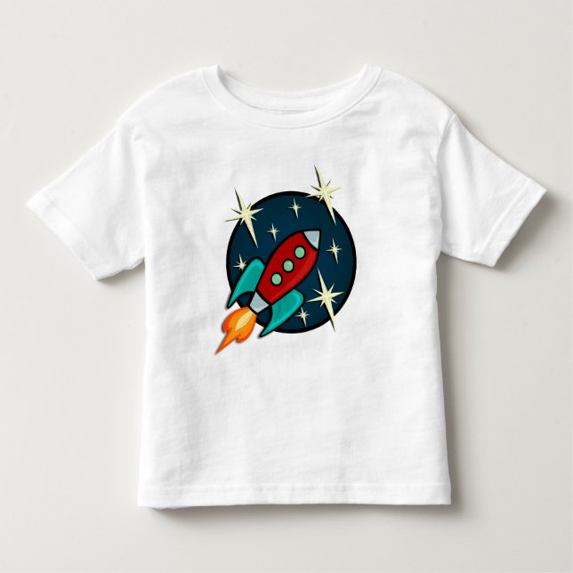 RETRO ROCKET SHIP TODDLER T-SHIRT (Front)