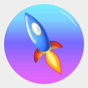 Retro rocket stickers