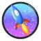 Retro rocket stickers 2