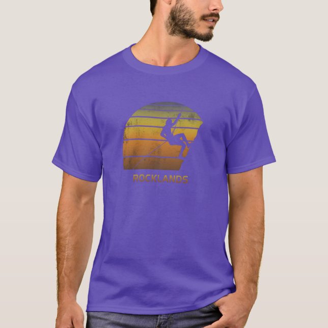 Retro Rocklands South Africa Rock Climbing Fan gif T-Shirt (Front)