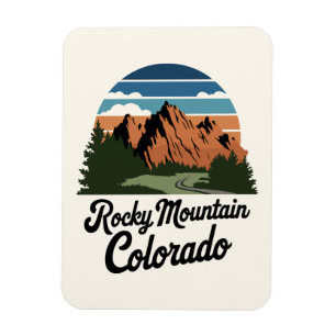 Retro Rocky Mountain National Park Magnet