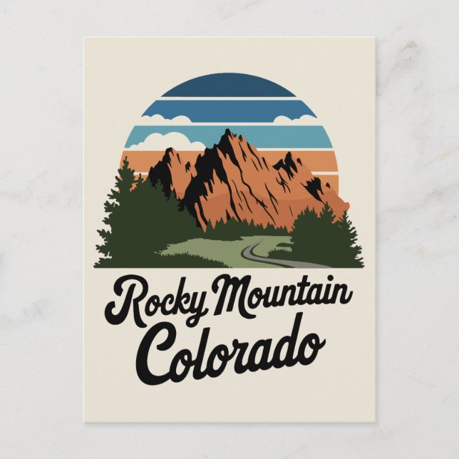 Retro Rocky Mountain National Park Postcard (Front)