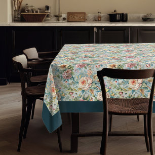 Retro Rococo tablecloth Featuring Graceful Flowers
