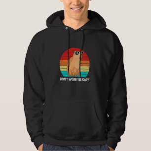 Retro Rodent Funny Capybara Dont Be Worry Be Capy Hoodie
