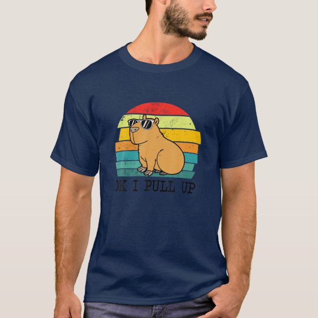 Retro Rodent Funny Capybara Dont Be Worry Be Capy T-Shirt (Front)