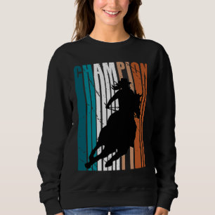 Retro Rodeo Champion Cowgirl Hat On Horse Southern Sweatshirt