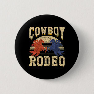 Retro Rodeo Texas Western Equestrian Horseback Rid 6 Cm Round Badge