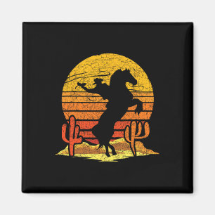 Retro Rodeo Western Country Horseback Riding Cowbo Magnet