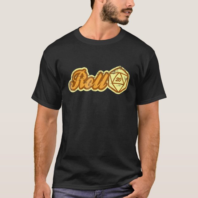 Retro Roll 20 Rpg Gamer T-Shirt (Front)