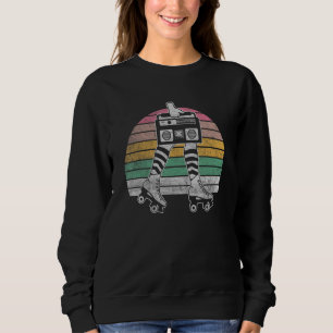 Retro Roller Skate 80 s Roller Disco Skating Girl Sweatshirt