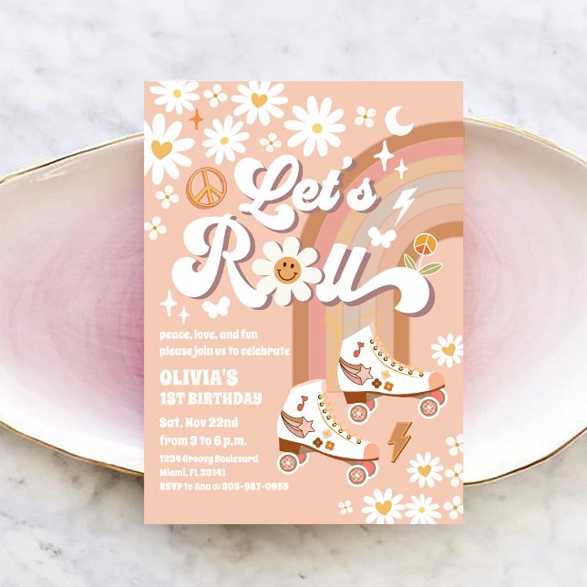 Retro Roller Skate Birthday Invitation (Creator Uploaded)