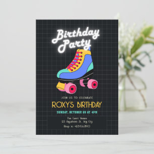 Retro roller skate  invitation