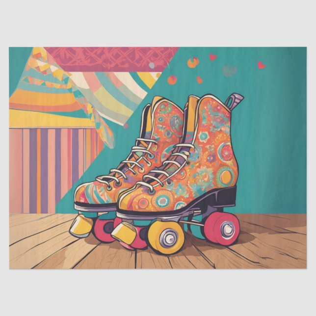 Retro Roller Skates Decoupage Paper (Front)