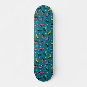 Retro Roller Skates & Stars Skateboard