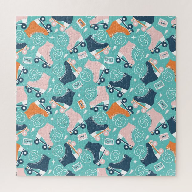 Retro Roller Skates: Vintage Cassette Jigsaw Puzzle (Vertical)