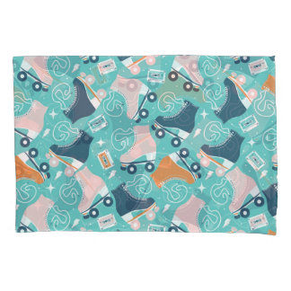 Retro Roller Skates: Vintage Cassette Pillowcase