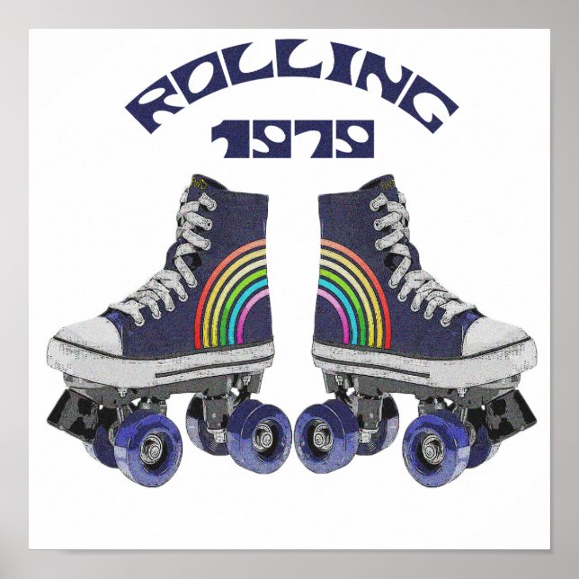 Retro Roller Skates Vintage Poster (Front)