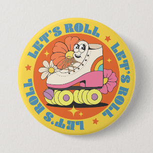 Retro Roller Skating 7.5 Cm Round Badge