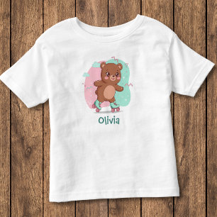 Retro Roller Skating Baby Bear Toddler T-Shirt