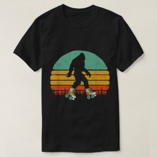 Retro Roller Skating Bigfoot Design T-Shirt