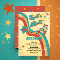 Retro Roller Skating Birthday Party Invitation