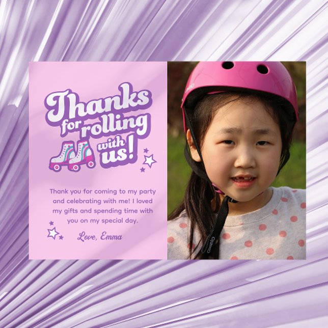 Retro Roller Skating Party Photo Thanks Download Invitation (Creator Uploaded)