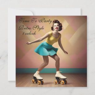 Retro Roller Skating, Retro Party Invitations