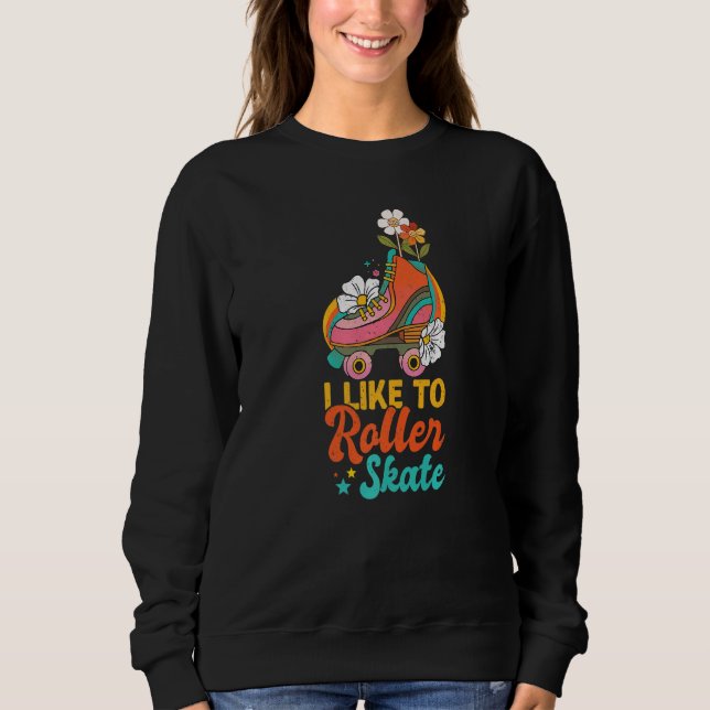 Retro Rollerskates 80's Derby Roller Skating for T Sweatshirt (Front)