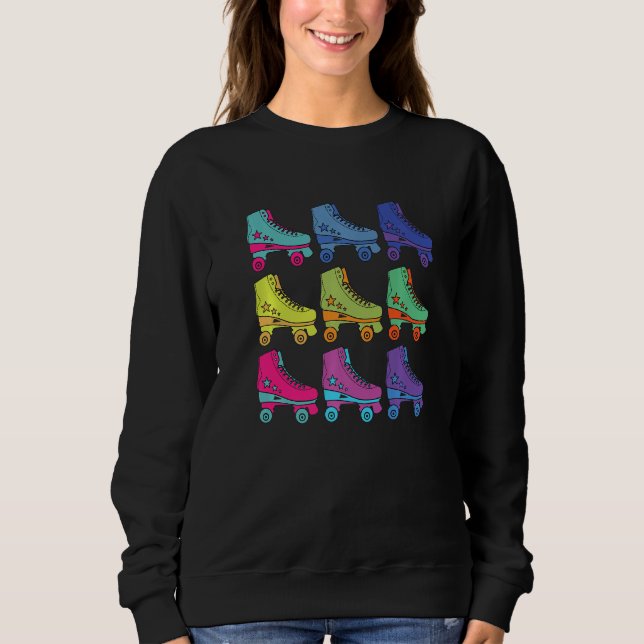 Retro Rollerskates 80's Derby Roller Skating for T Sweatshirt (Front)