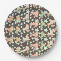 Retro Rollerskating Birthday Skates Stars Pattern