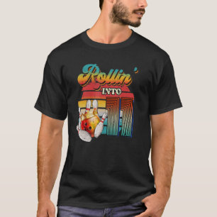 Retro Rollin Into 11 Bowling Birthday Girl Bowling T-Shirt
