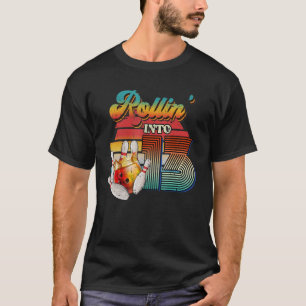 Retro Rollin Into 13 Bowling Birthday Girl Bowling T-Shirt